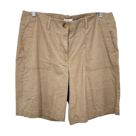 J.Jill Pants - J. Jill Womens‎ Size 12 Khaki Utility Shorts Button Fly Cargo Pockets Casual NWT